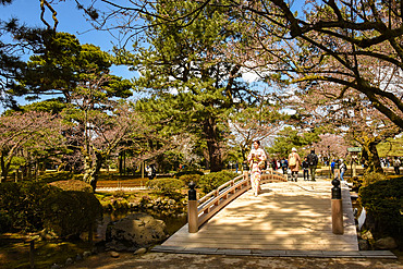 Kenroku-en Garden in the city of Kanazawa, Honshu, Japan; one of the Three Great Gardens of Japan