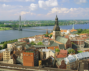 Riga and River Daugava, Latvia