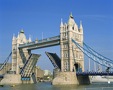 Tower Bridge open, London, England, United Kingdom, Europe