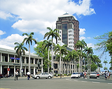 City centre and State Bank, Port Louis, Mauritius, Indian Ocean, Africa