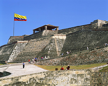 San Felipe fort, UNESCO World Heritage Site, Cartagena, Colombia, South America