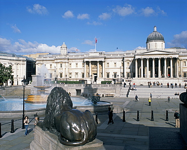 National Gallery and Trafalgar Square, London, England, United Kingdom, Europe