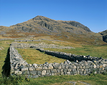 Hardknott Roman fort, Cumbria, England, United Kingdom, Europe