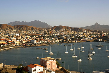 Mindelo city and harbour, Sao Vicente, Cape Verde Islands, Atlantic, Africa