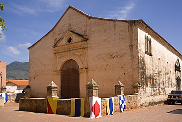 Church in Asuncion main square, Margarita island, Venezuela, South America