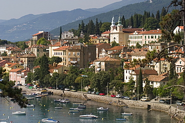 Volosco harbour, Opatija, Kvarner Riviera, Croatia, Adriatic, Europe