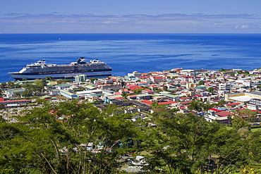 View of Roseau from Morne Bruce, Dominica,Windward Islands, West Indies, Caribbean, Central America