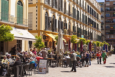 Restaurants in Plaza del la Merced, Malaga, Andalucia, Spain, Europe