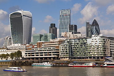 City skyline and River Thames, London, England, United Kingdom, Europe