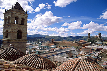 Roof top view of Christian Convent of San Francisco, Potosi, UNESCO World Heritage Site, Bolivia, South America