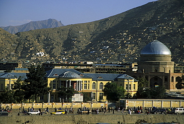 Buildings on the banks of the Kabul River, central Kabul, Kabul, Afghanistan, Asia