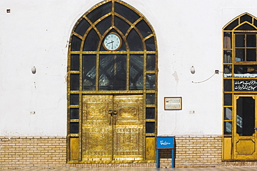 Bronze doors in the courtyard of Friday Mosque or Masjet-eJam, built in the year 1200 by the Ghorid Sultan Ghiyasyddin on the site of an earlier 10th century mosque, Herat, Herat Province, Afghanistan, Asia