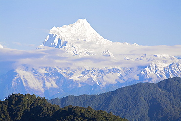 View of Kanchenjunga, Kangchendzonga range, Ganesh Tok viewpoint, Gangtok, Sikkim, India, Asia