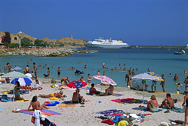 Beaches, Ile Rousse, Corsica, France, Mediterranean, Europe