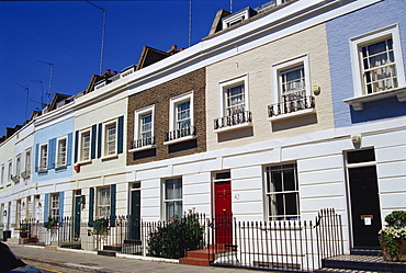 Terraced housing on Smith Terrace, Chelsea, London SW3, England, United Kingdom, Europe