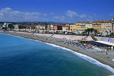 Beach, Baie des Anges, Nice, Cote D'Azur, Provence, France, Mediterranean, Europe