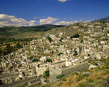 Kaya ghost village, near Fethiye, Anatolia, Turkey, Asia Minor, Eurasia