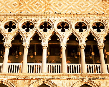 Detail of the Doges Palace, Venice, Veneto, Italy, Europe