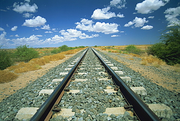 Railway tracks near Mariental, Namibia, Africa