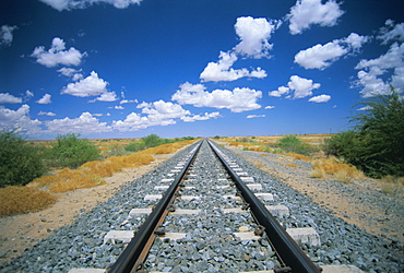 Railway tracks near Mariental, Namibia, Africa