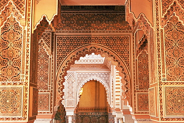 Interior view of Moroccan Restaurant, La Mamounia Hotel, Marrakech, Morocco, North Africa