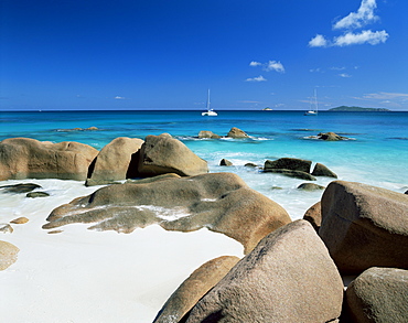 Beach, Anse Lazio, Praslin island, Seychelles, Indian Ocean, Africa