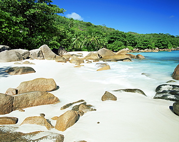 Beach, Anse Lazio, Praslin island, Seychelles, Indian Ocean, Africa