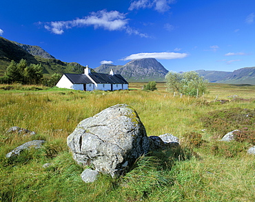 Black Rock cottage, Rannoch Moor, Western Highlands, Highland region, Scotland, United Kingdom, Europe