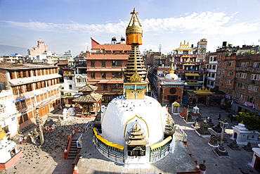 Buddhist Stupa in the old part of Kathmandu near Durbar Square, Kathmandu, Nepal, Asia