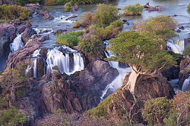 Epupa Falls on the Kunene River (which forms the border between Namibia and Angola), Kunene Region (formerly Kaokoland), Namibia, Africa