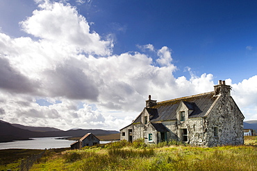 Abandoned croft near the village of Lacasaidh (Laxay), Isle of Lewis, Outer Hebrides, Scotland, United Kingdom, Europe 