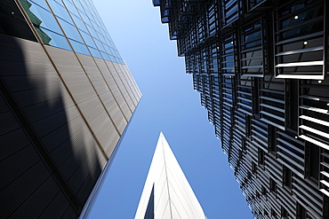 Modern office buildings against blue sky, More London, near Tower Bridge, London, England, United Kingdom, Europe