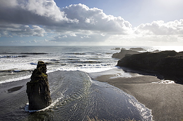 Dramatic coastline from Dyrholaey, near Vik Y Myrdal, South Iceland, Polar Regions