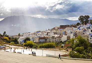 View over Chefchaouen (Chaouen) (The Blue City), Morocco, North Africa, Africa