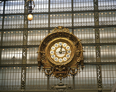 The clock in the Musee d'Orsay, Paris, France, Europe