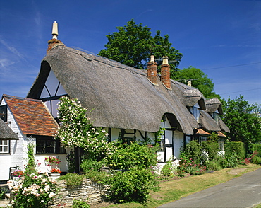 Thatched cottage at Welford on Avon in Warwickshire, England, United Kingdom, Europe