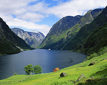 View over Naeroyfjorden, UNESCO World Heritage Site, Sognefjord, Norway, Scandinavia, Europe