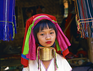 Long neck girl, Paduang tribe, Mae Hong Son in Thailand, Southeast Asia, Asia