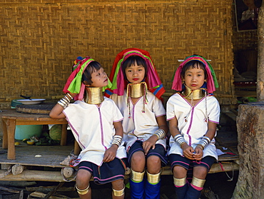 Long neck girls, Paduang tribe, Mae Hong Son in Thailand, Southeast Asia, Asia