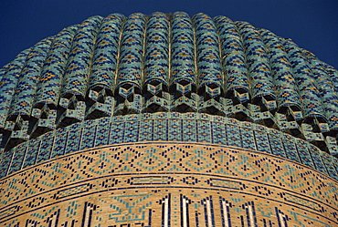 Detail of dome of the Gur-Emir Mausoleum, UNESCO World Heritage Site, Samarkand, Uzbekistan, Central Asia, Asia