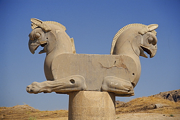 Double-headed eagle, Persepolis, UNESCO World Heritage Site, Iran, Middle East