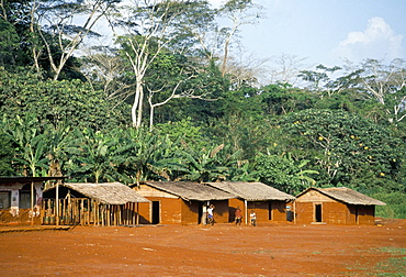 Village in the jungle, northern area, Congo, Africa