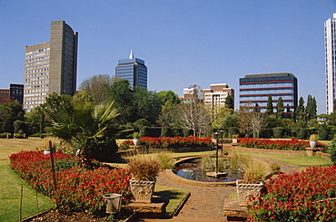 Harare Public Gardens, and city skyline, Harare, Zimbabwe, Africa