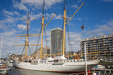 Mercator floating museum ship at marina, Ostend, Belgium, Europe