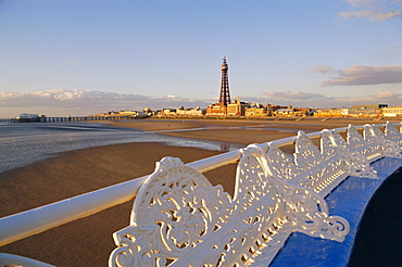 Blackpool tower and pier, Lancashire, England, UK, Europe