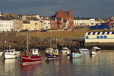 Fishing boats moored in harbour, Portrush, County Antrim, Ulster, Northern Ireland, United Kingdom, Europe