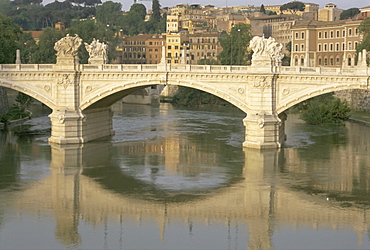 Ponte Vittorio Emanuele II and Janiculum Hill, Rome, Lazio, Italy, Europe