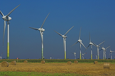 Wind turbines, Lower Saxony, Germany, Europe