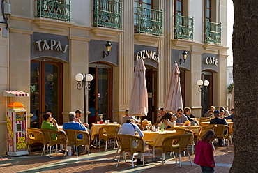 Outdoor cafe, Nerja, Costa del Sol, Andalucia (Andalusia), Spain, Europe