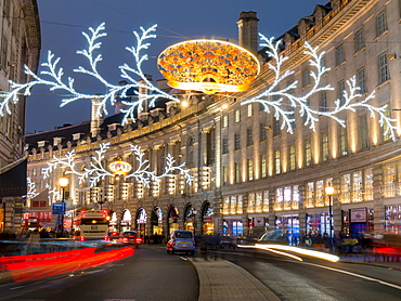 Christmas lights, Regent Street, West End, London, England, United Kingdom, Europe